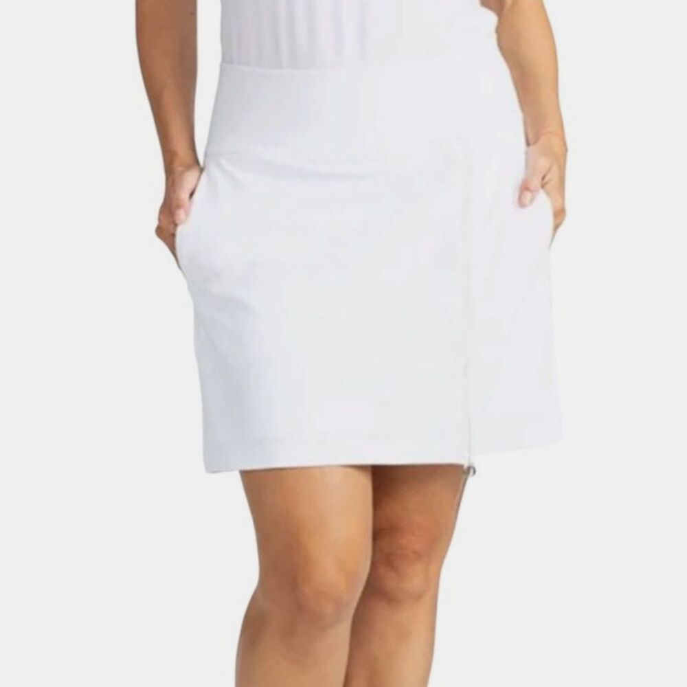 Kinona Women's NWOT Summer Sass White Zipper Detail Activewear Golf Skort Size S
